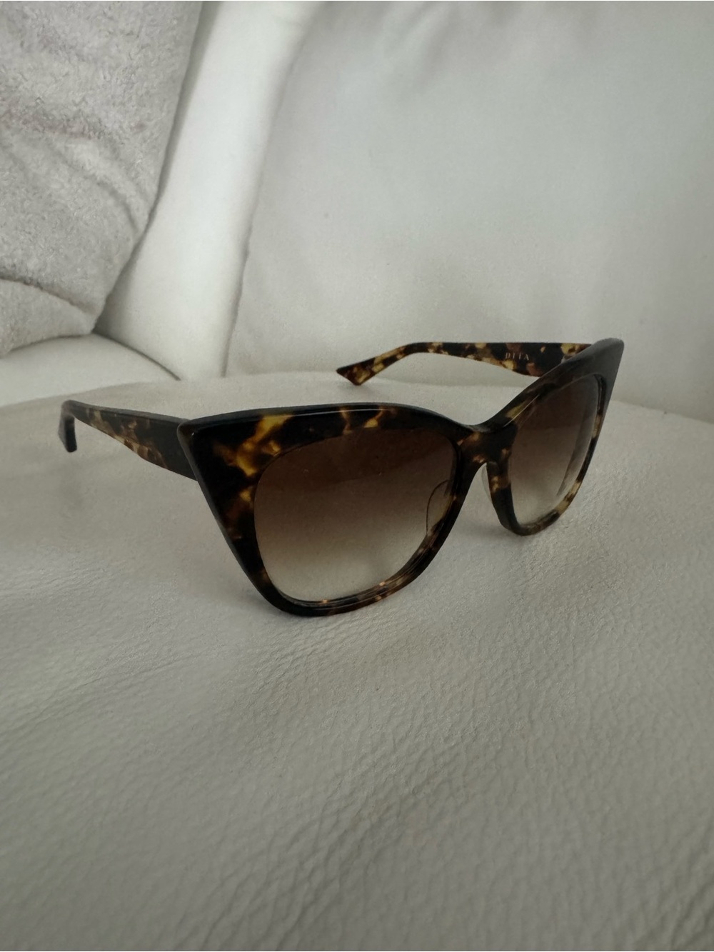 DITA Tortoiseshell Cat-Eye Sunglasses with Brown Gradient Lenses